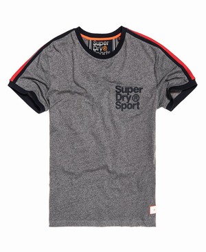 Superdry Classics Tokyo Ringer Férfi Pólók Sötét Szürke | HWEOC4891